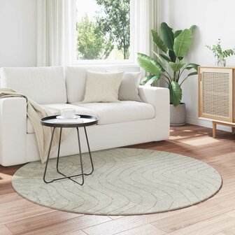 Vloerkleed Rond PALMERAS Groen &Oslash; 200 CM Polyester 1