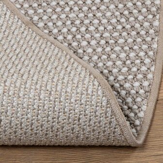 Vloerkleed Rond LUGO Cr&egrave;me en Taupe &Oslash; 120 CM Polyester 4