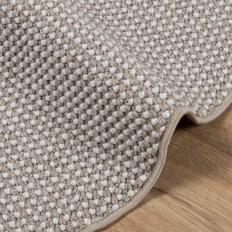 Vloerkleed Rond LUGO Cr&egrave;me en Taupe &Oslash; 120 CM Polyester 5