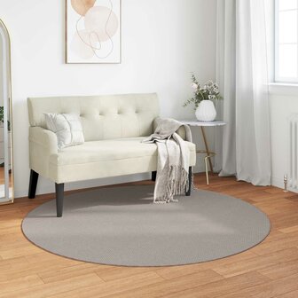 Vloerkleed Rond LUGO Cr&egrave;me en Taupe &Oslash; 160 CM Polyester 1
