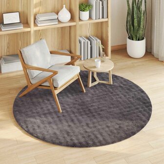Vloerkleed Rond SIROLO Antraciet &Oslash; 120 CM Polyester 3