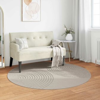 Vloerkleed Rond GALATI Cr&egrave;me &Oslash; 200 CM Polyester 1