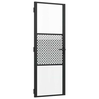 Glazen deur Fretwerk Zwart 76 x 3.5 x 201.5 cm Aluminium 2