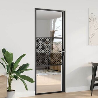 Glazen deur Fretwerk Zwart 76 x 3.5 x 201.5 cm Aluminium 1