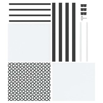 Glazen deur Fretwerk Zwart 76 x 3.5 x 201.5 cm Aluminium 6