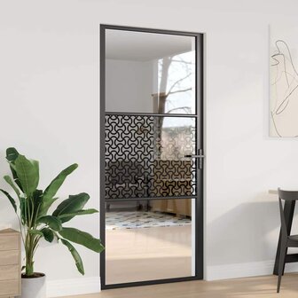 Glazen deur Fretwerk Zwart 76 x 3.5 x 201.5 cm Aluminium 1