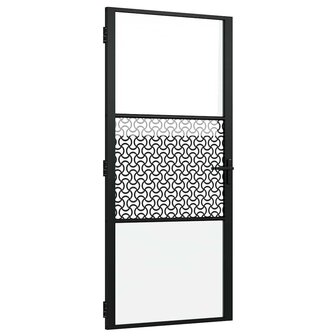 Glazen deur Fretwerk Zwart 76 x 3.5 x 201.5 cm Aluminium 2