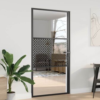 Glazen deur Fretwerk Zwart 76 x 3.5 x 201.5 cm Aluminium 1