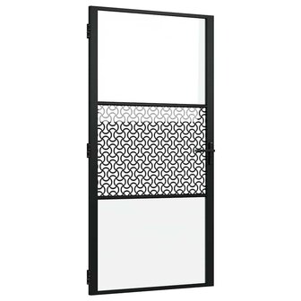 Glazen deur Fretwerk Zwart 76 x 3.5 x 201.5 cm Aluminium 2