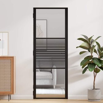 Glazen deur Gestreept Zwart 76 x 3.5 x 201.5 cm Aluminium 3