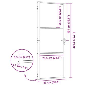 Glazen deur Gestreept Zwart 76 x 3.5 x 201.5 cm Aluminium 9