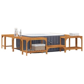 Hottub ombouw Bruin 255 x 255 x 55,5 cm Massief Acaciahout 3