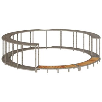 Hottub ombouw opbergruimte en houten opstapje poly rattan grijs 2