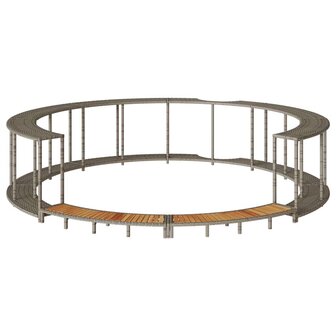 Hottub ombouw opbergruimte en houten opstapje poly rattan grijs 5