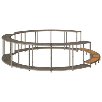 Hottub ombouw opbergruimte en houten opstapje poly rattan grijs 6