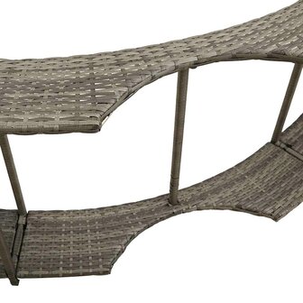 Hottub ombouw opbergruimte en houten opstapje poly rattan grijs 9