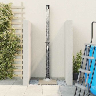 Buiten Zonnedouche Zwart 217 cm PVC en Aluminium 4