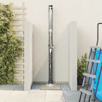 Buiten Zonnedouche Zwart 217 cm PVC en Aluminium 4