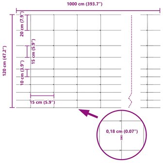 Wild afrastering Verzinkt 1000 x 120 x 0,18 cm IJzer 9