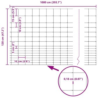Wild afrastering Verzinkt 1000 x 120 x 0.18 cm IJzer 9