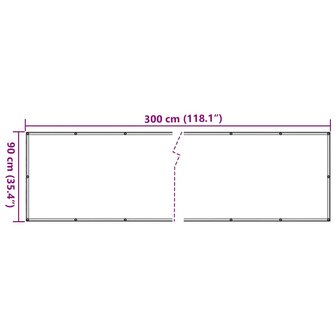 Balkonscherm 300x90 cm PVC antracietkleurig 6