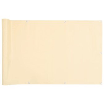 Balkonscherm 400x120 cm PVC cr&egrave;mekleurig 2