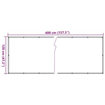 Balkonscherm 400x120 cm PVC cr&egrave;mekleurig 6