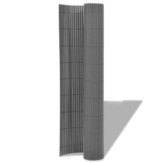 Tuinafscheiding dubbelzijdig 90x500 cm PVC grijs 2