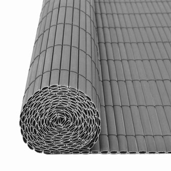 Tuinafscheiding dubbelzijdig 90x500 cm PVC grijs 5