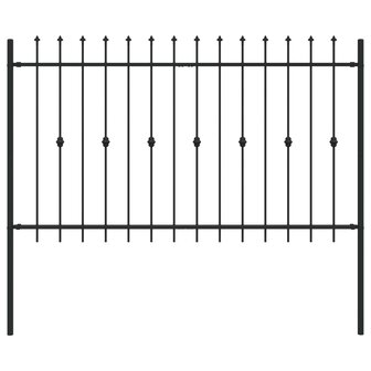 Spijlenhekwerk Zwart 200 x 130 cm Gepoedercoat staal 2