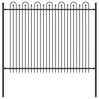 Spijlenhekwerk Zwart 200 x 200 cm Gepoedercoat staal 2