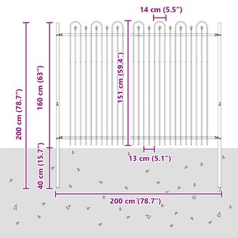 Spijlenhekwerk Zwart 200 x 200 cm Gepoedercoat staal 7