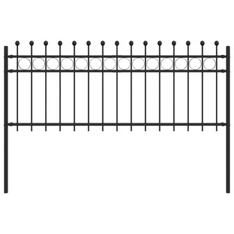 Spijlenhekwerk Zwart 200 x 130 cm Gepoedercoat staal 2