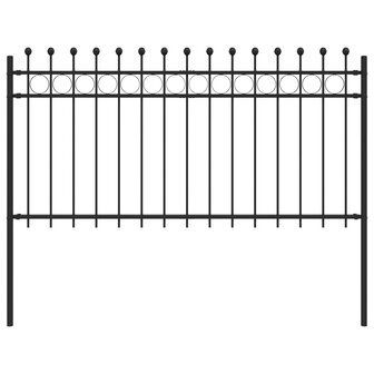 Spijlenhekwerk Zwart 200 x 150 cm Gepoedercoat staal 2