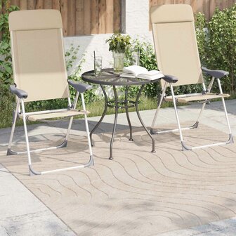 Vloerkleed Vierkant PALMERAS Beige 120 x 120 cm Polyester 3