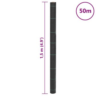 Onkruidmembraan Zwart 1,5x50 m PP 8