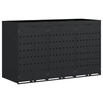 Containerberging voor 3 bakken Zwart 204 x 77,5 x 121,5 cm 2
