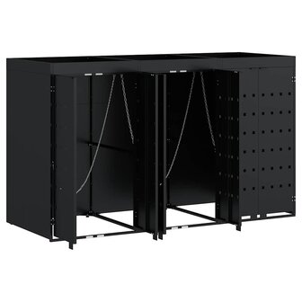 Containerberging voor 3 bakken Zwart 204 x 77,5 x 121,5 cm 6