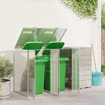 Containerberging voor 3 bakken Zilver 340 x 77.5 x 115.5 cm 4