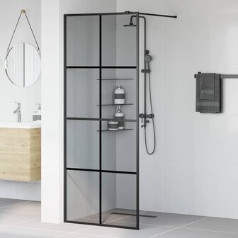 Inloopdouchewand Zwart 80 x 195 cm gehard glas 3