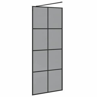 Inloopdouchewand Zwart 80 x 195 cm gehard glas 6
