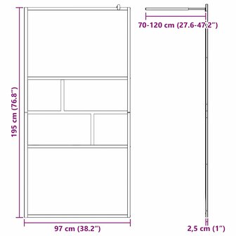 Inloopdouchewand Zwart 80 x 195 x 0.5 cm Glas en Aluminium 7