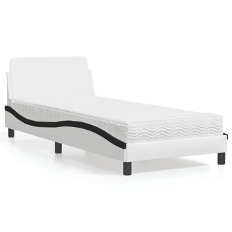 Bed met matras "Dover" kunstleer zwart en wit 80x200 cm 1