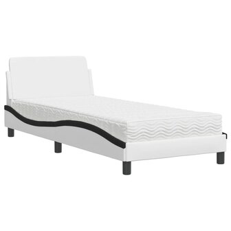 Bed met matras "Dover" kunstleer zwart en wit 80x200 cm 2