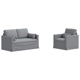 Bankstel 2 pcs Lichtgrijs 139 x 78 x 80 cm Stof 2