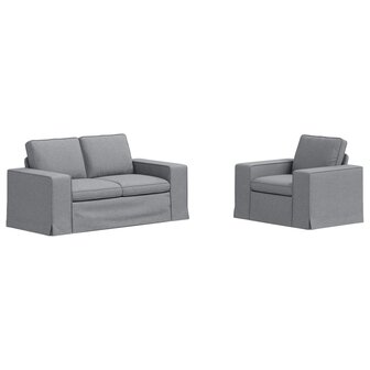 Bankstel 2 pcs Lichtgrijs 182 x 80 x 82 cm Stof 2