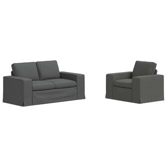 Bankstel 2 pcs Donkergrijs 182 x 80 x 82 cm Stof 2