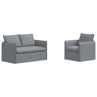 Bankstel 2 pcs Lichtgrijs 136 x 82 x 85 cm Stof 2