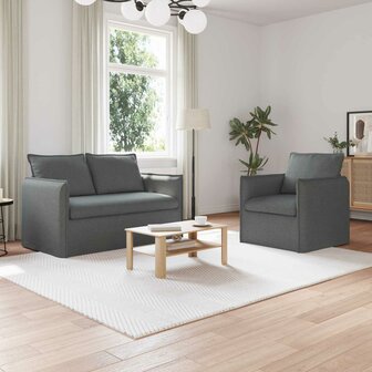 Bankstel 2 pcs Donkergrijs 196 x 82 x 85 cm Stof 1