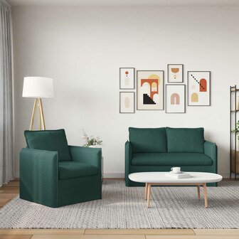 Bankstel 2 pcs Donkergroen 196 x 82 x 85 cm Stof 3
